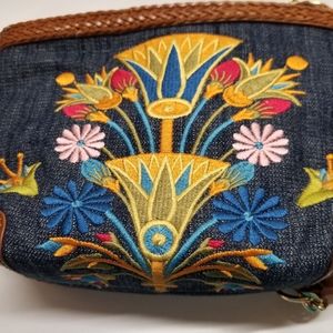 Designed in New York by Sharif embroidered purse